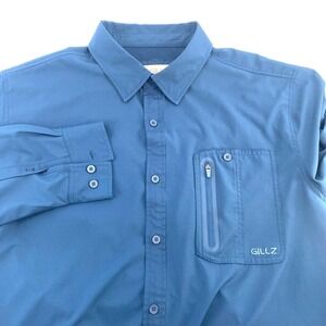 GILLZ Performance Fishing Shirt Long Sleeve Blue PFG Quick Dry UV Protection 2XL